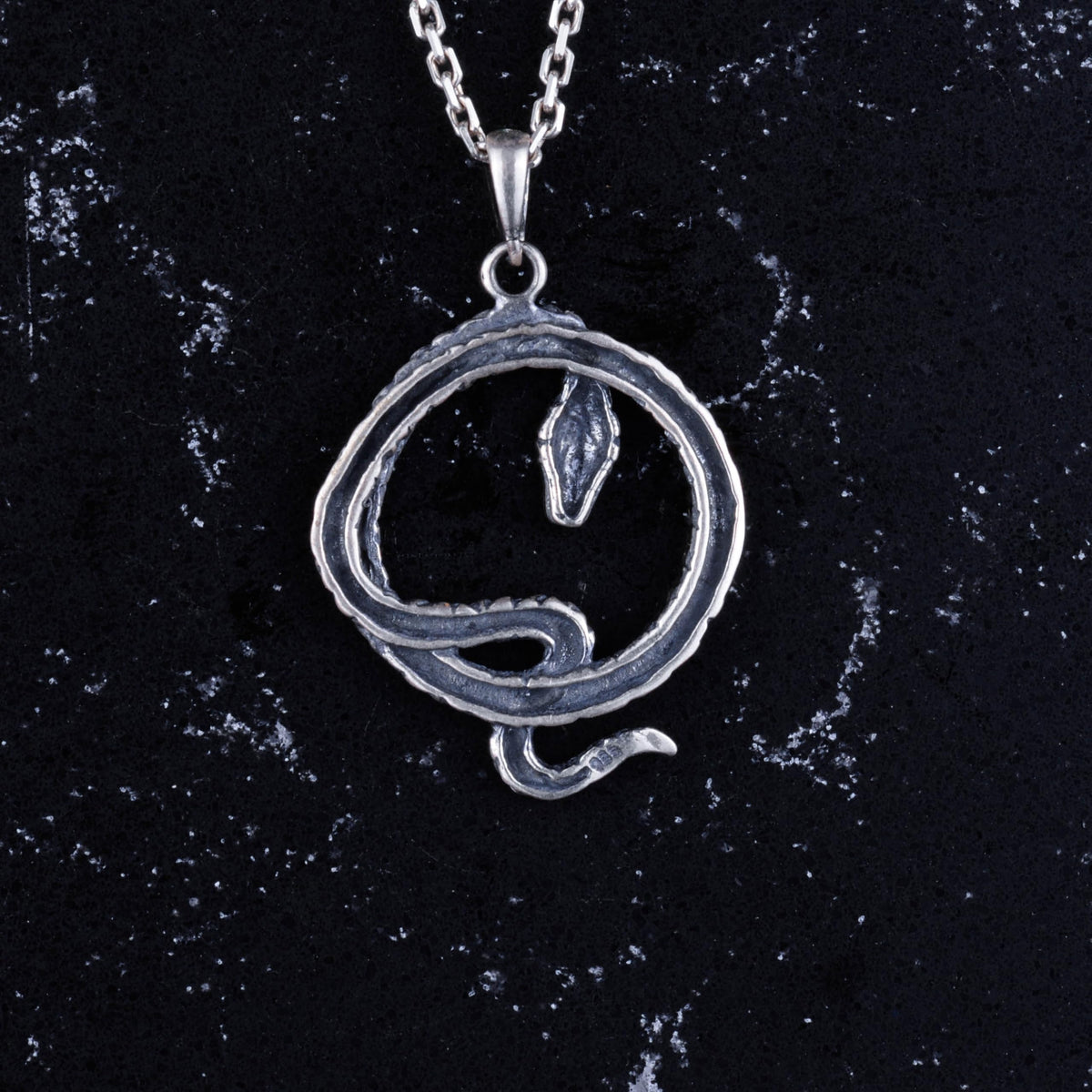 925 Sterling Silver Ouroboros Snake Necklace - Symbol of Infinity and Renewal - Handmade Jewelry — 4