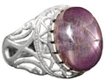 Natural Star Sapphire Stone Ring - 925 Sterling Silver Men's Ring