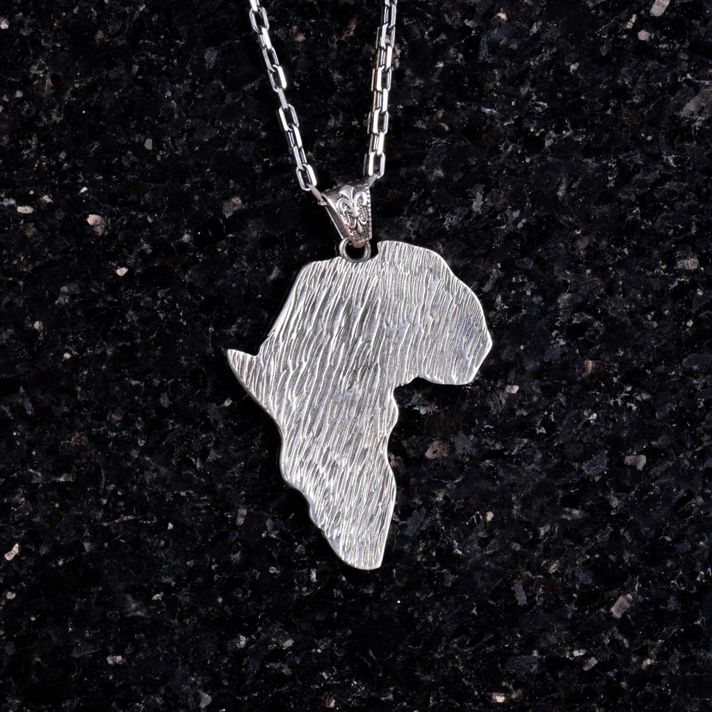 925 Sterling Silver Map Necklace (Morocco) with Cable Chain — 5