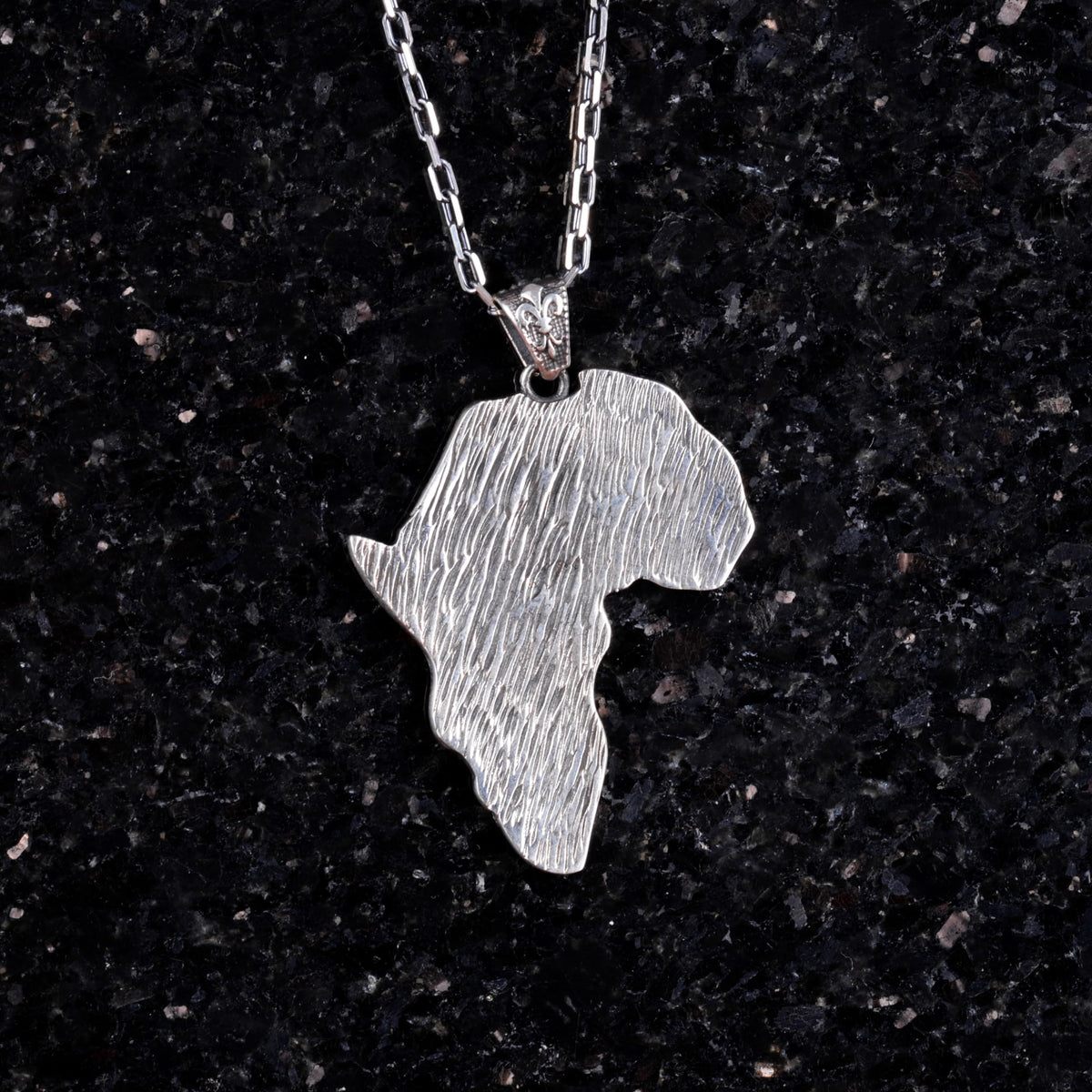 925 Sterling Silver Map Necklace (Morocco) with Cable Chain — 5