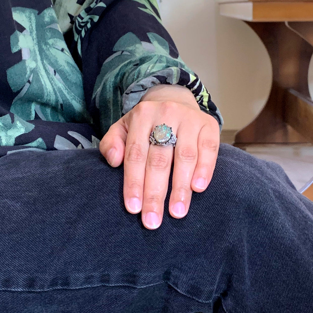 Natural Arizona Turquoise Stone Ring, 925 Sterling Silver Ring, Minimalist Handmade Ring (Model-4) — 3