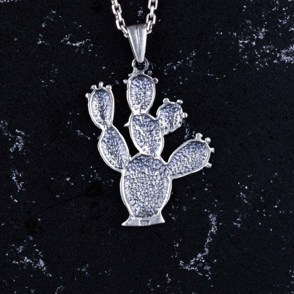 KAMBO 925 Sterling Silver Cactus Necklace – Handmade Desert-Inspired Jewelry – Minimalist Boho Charm – Gift for Nature Lovers — 4