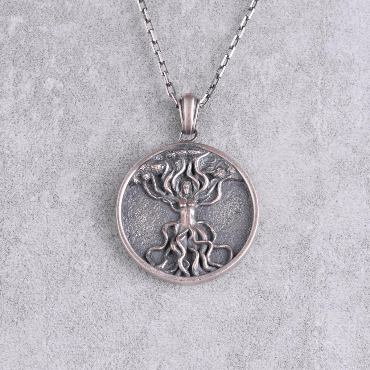 KAMBO Tree of Life Spirit Necklace - Handmade 925 Sterling Silver Chain Necklace for Men - Symbol of Life, Growth, and Strength for Nature Lovers (Silver) — 5