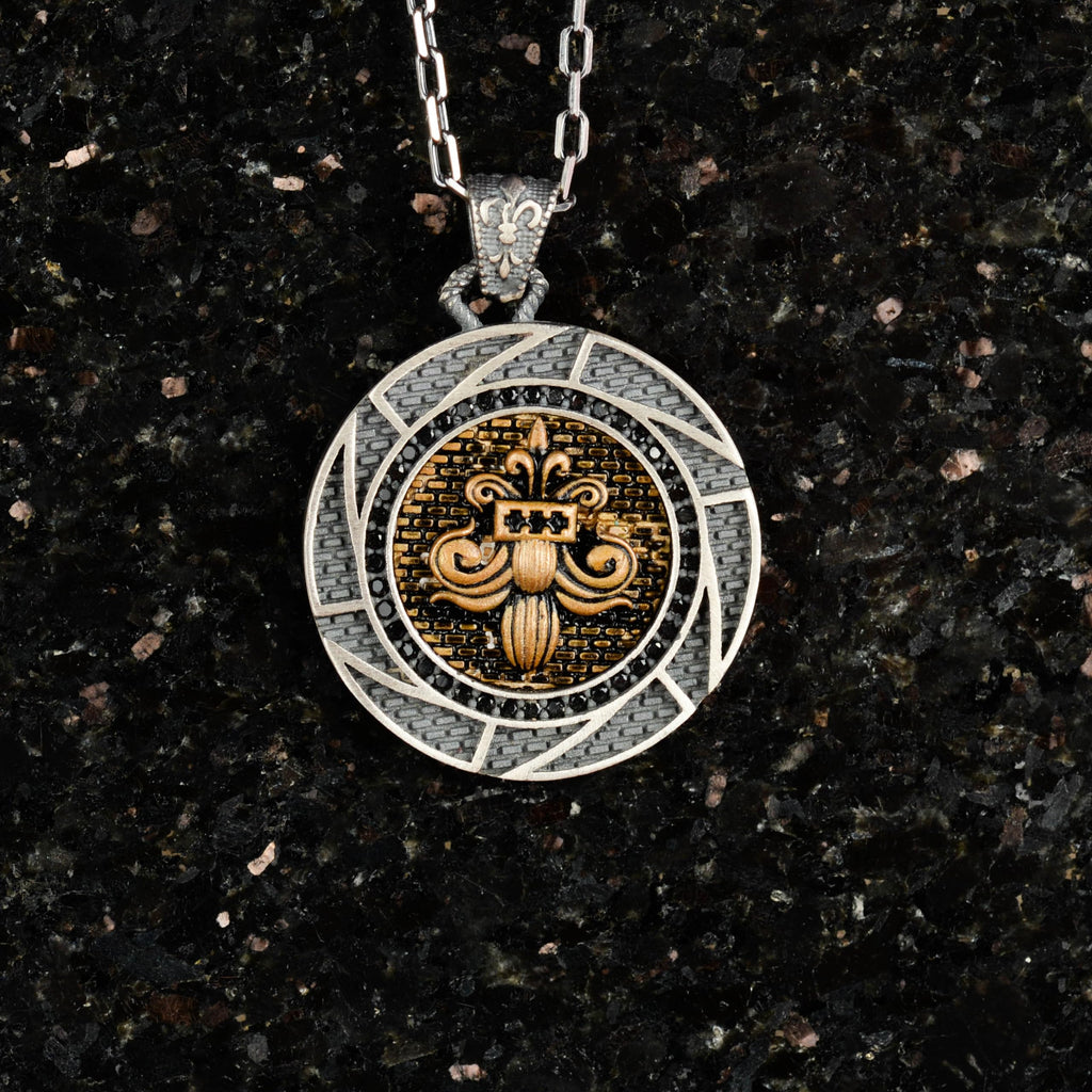 925 Sterling Silver Bear Necklace (Model-5) — 2