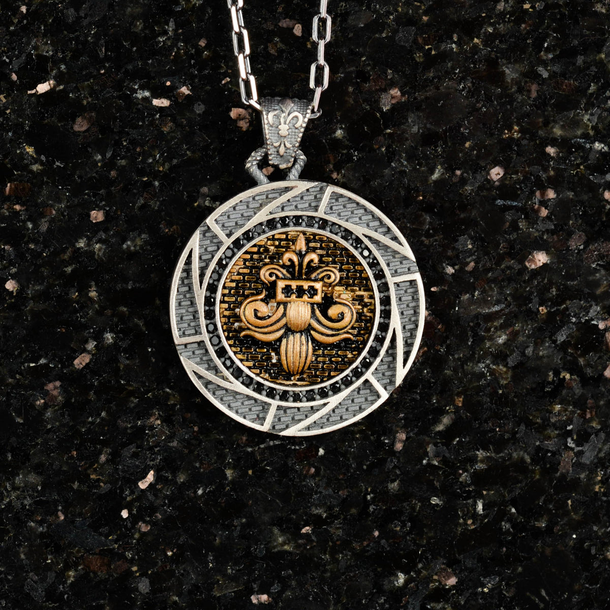 925 Sterling Silver Bear Necklace (Model-5) — 2