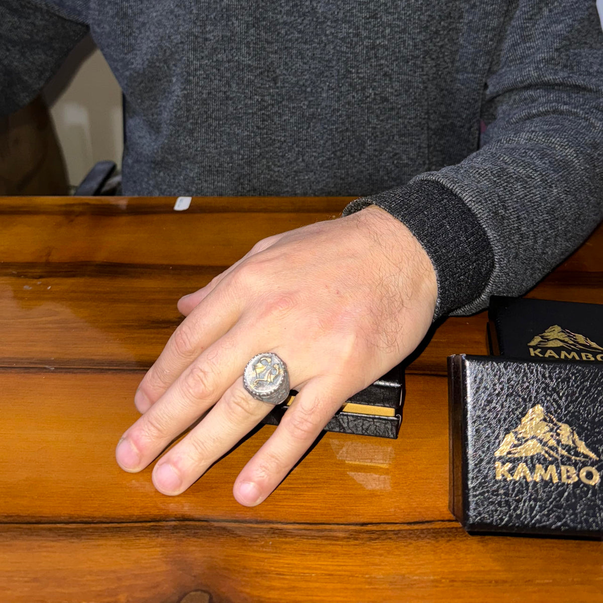KAMBO 925 Sterling Silver Double Dragon Ring – Handmade Gothic Men's Ring – Fantasy Legendary Creature Jewelry – Bold Statement Ring (Gold Plated) — 3