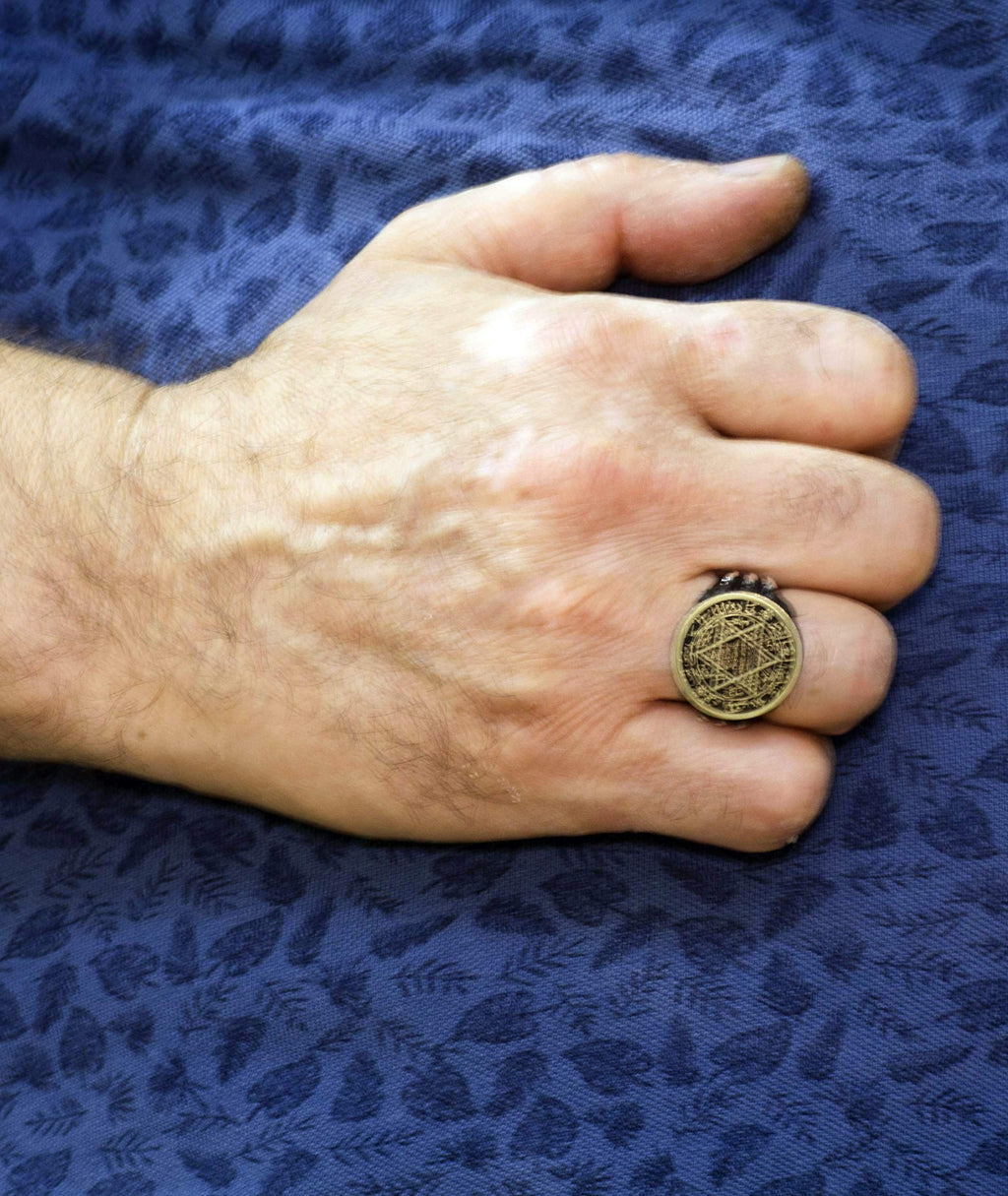 Silver Men's Ring, Star of David — 5
