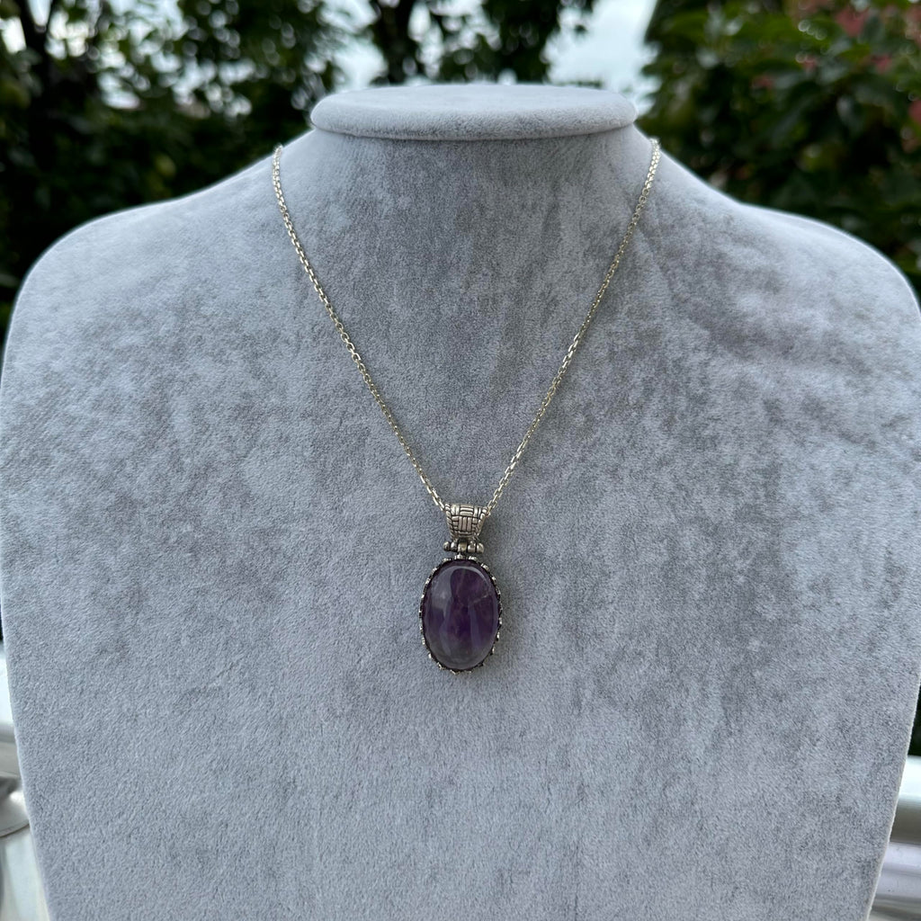 Natural Amethyst Necklace - 925 Sterling Silver Necklace — 3