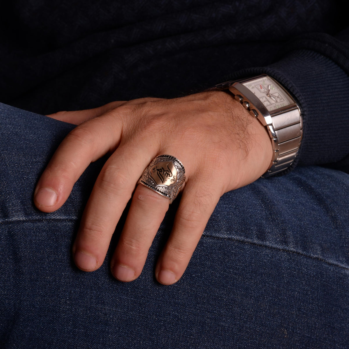 Silver Men's Ring, Islamic Ring, Muslim Ring — 3