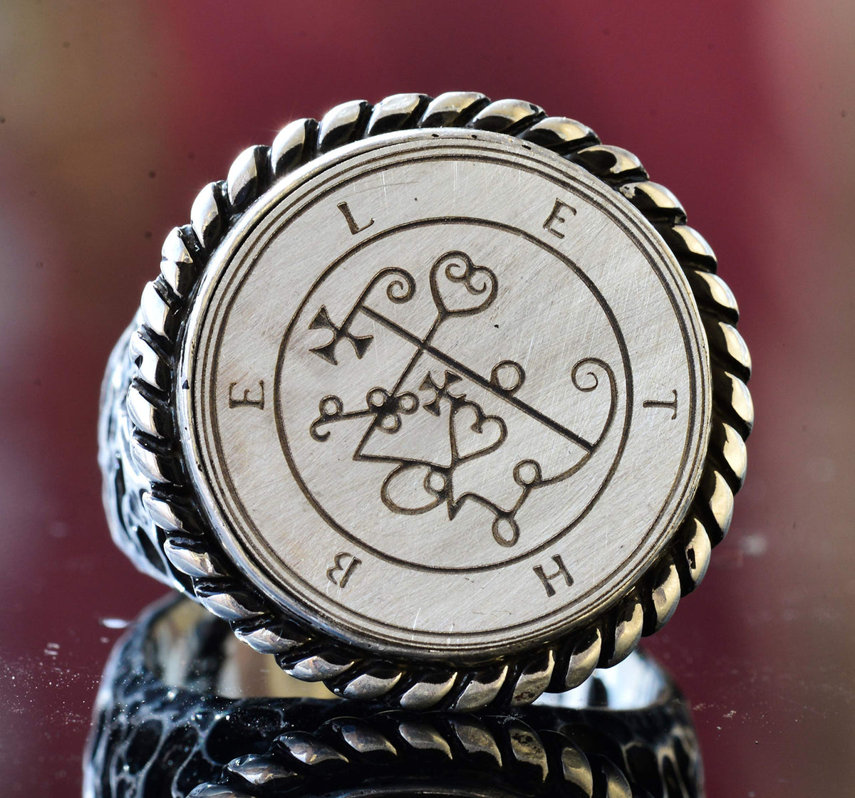 Men's Silver Ring - Occult Seal Talisman, Fine Craftsmanship Design — 5