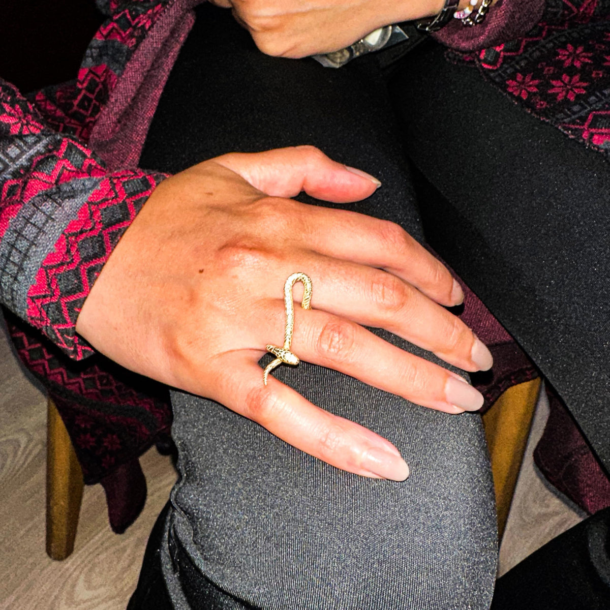 KAMBO 925 Sterling Silver Snake Women's Ring - Gold Plated Snake Design - Elegant Statement Piece — 3