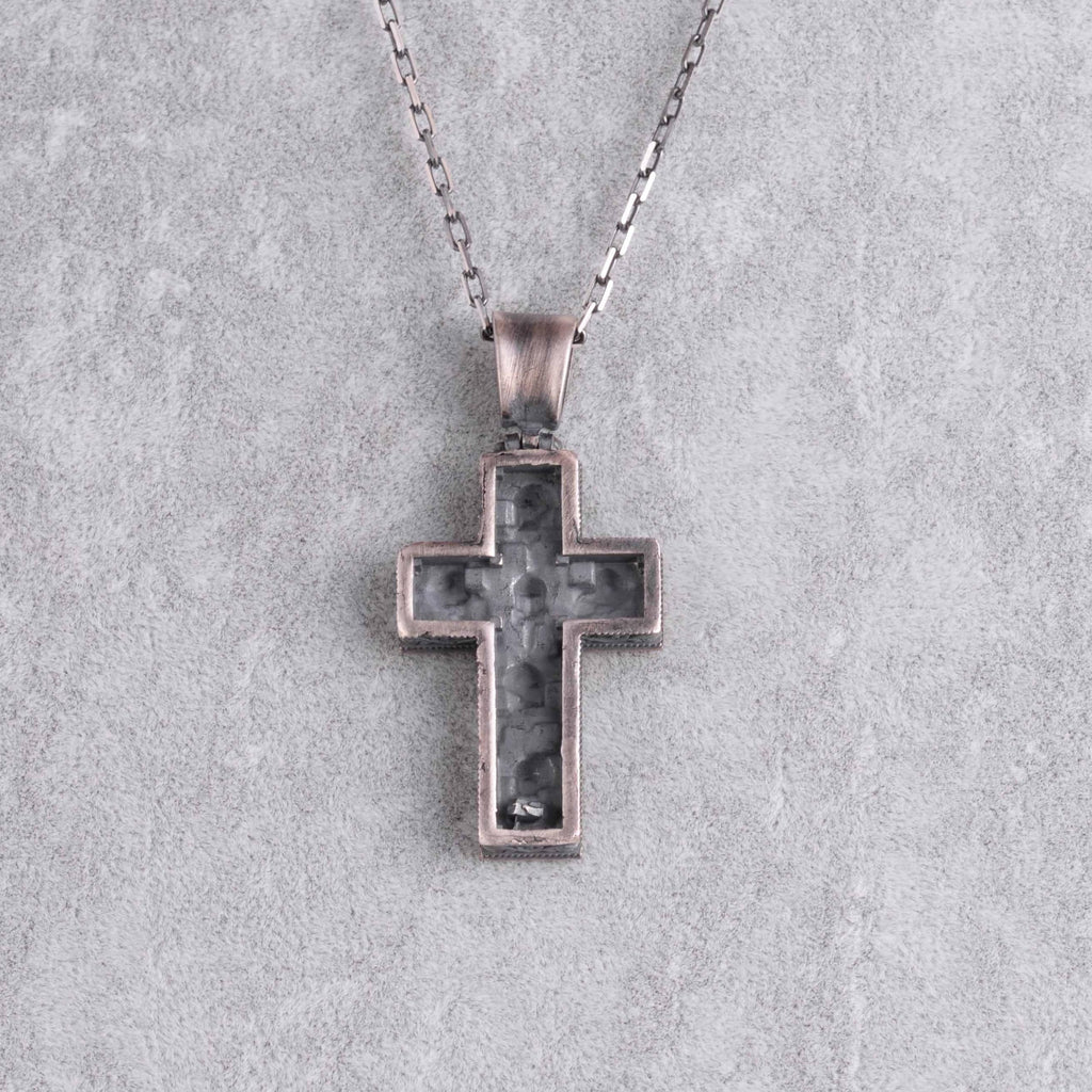 KAMBO 925 Sterling Silver Skull Cross Necklace - Handmade Gothic Pendant with Skull Motif - Symbol of Mortality and Inner Strength (Gold Plated) — 5