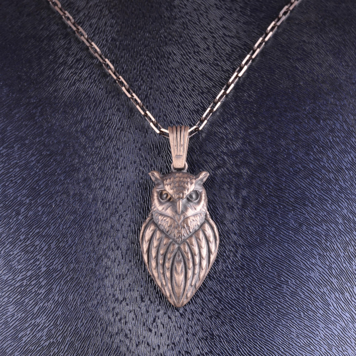 KAMBO 925 Sterling Silver Owl Necklace with Chain – Detailed Owl Necklace – Symbol of Wisdom Jewelry – Handmade Animal Necklace – Gift for Her — 3