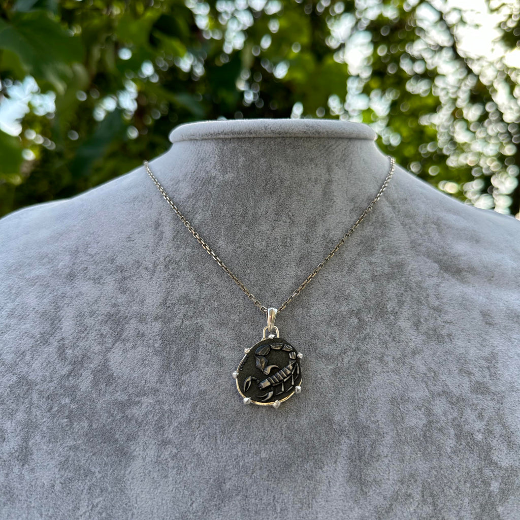 925 Sterling Silver Design Pendant - Zodiac Sign Necklace - Handmade Necklace (Scorpio) — 3