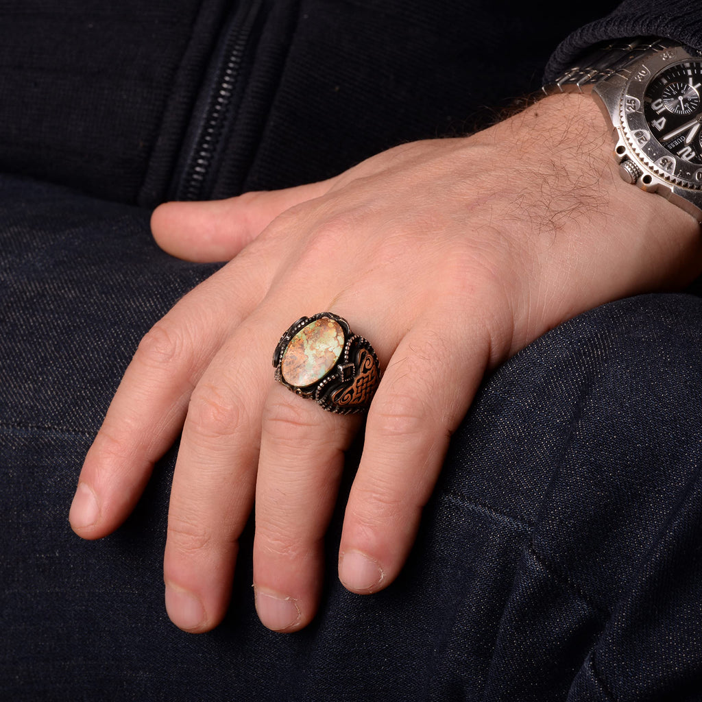 Green Turquoise Stone Ring (Model-3) — 6