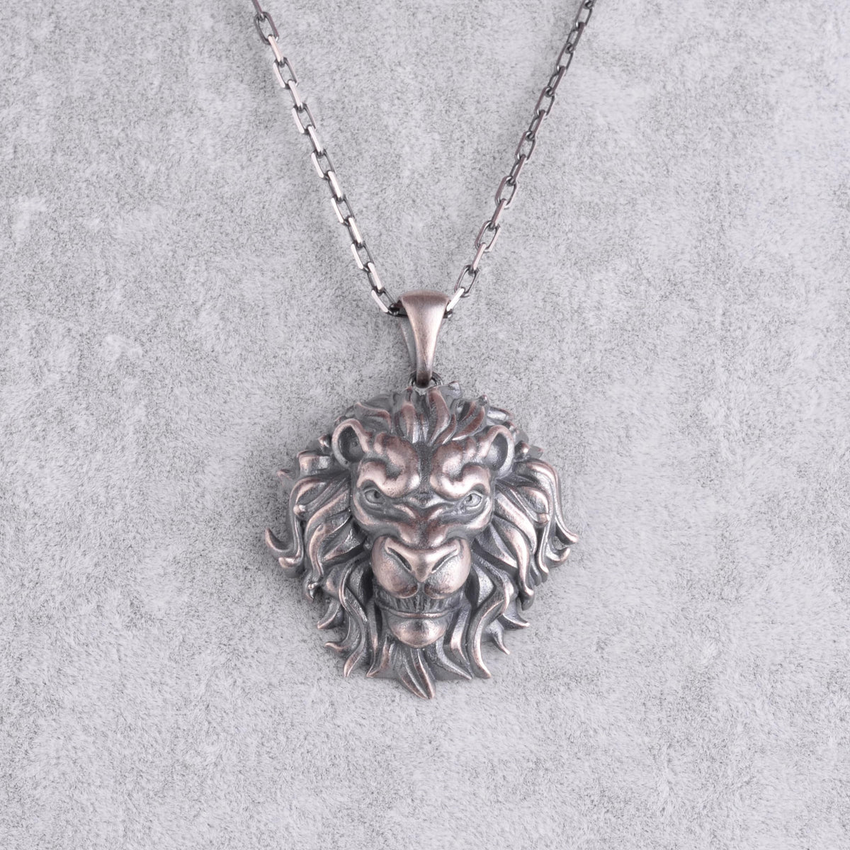 KAMBO 925 Sterling Silver Fierce Lion Head Necklace – Real Silver Chain Handmade Warrior Symbol Necklace – Brave Men's Power and Leadership Jewelry (Silver) — 4