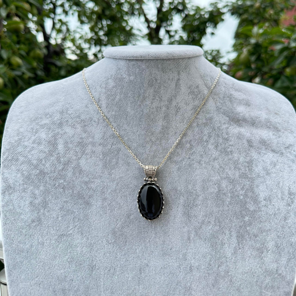 Natural Onyx Necklace - 925 Sterling Silver Necklace — 4