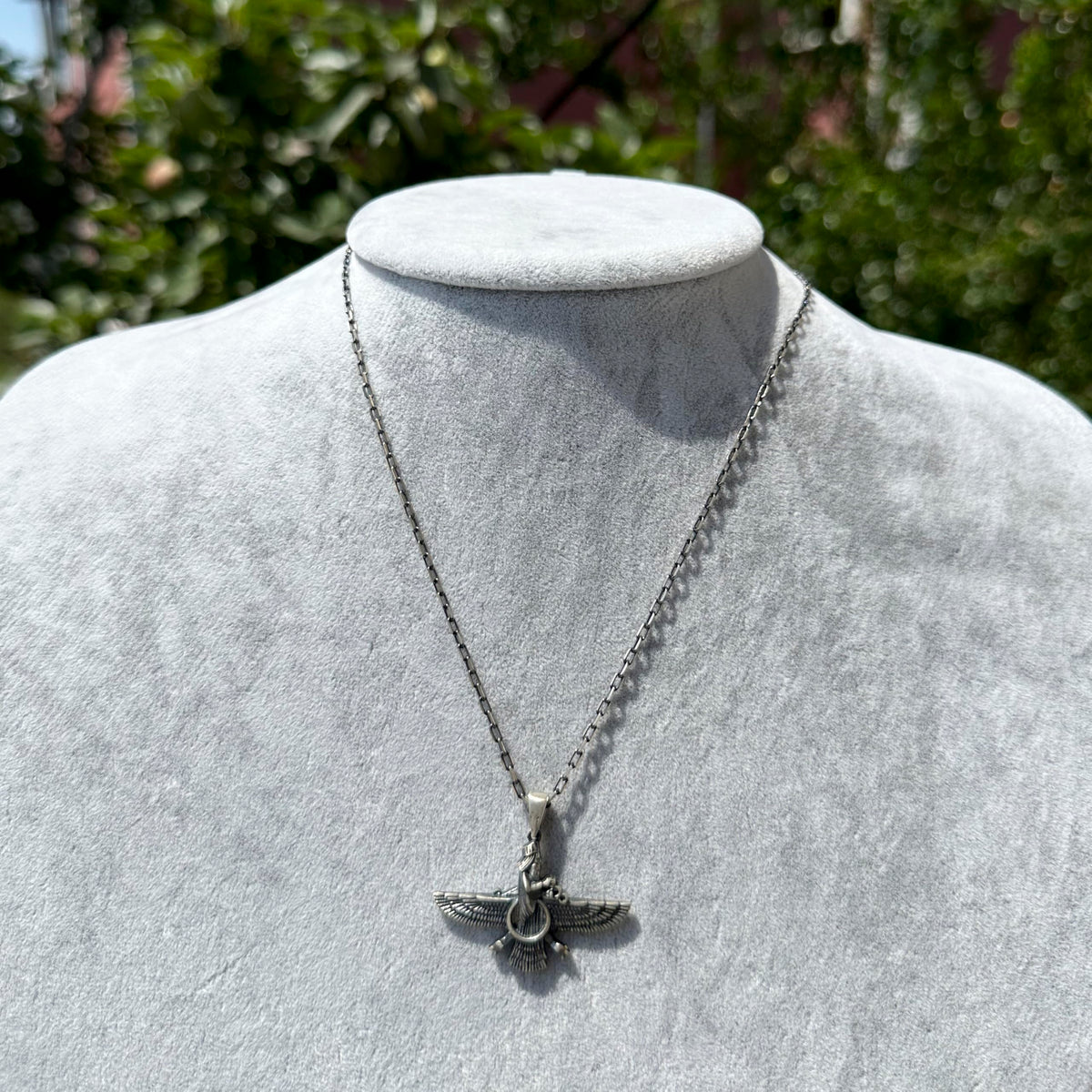 925 Sterling Silver Men's Necklace - Silver Faravahar Necklace - Spiritual Symbol of Zoroastrianism - Spiritual Jewelry — 3