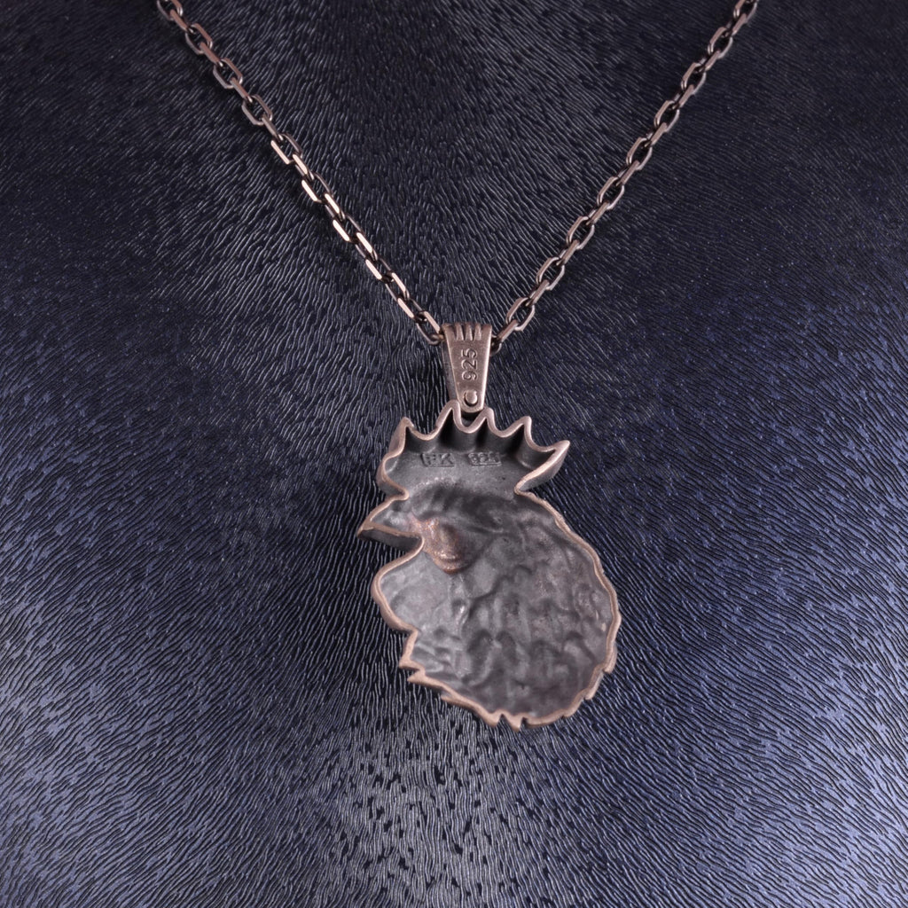 KAMBO 925 Sterling Silver Rooster Necklace – Symbol of Strength, Courage, and New Beginnings – Handmade Animal Charm Jewelry for Men and Women — 5