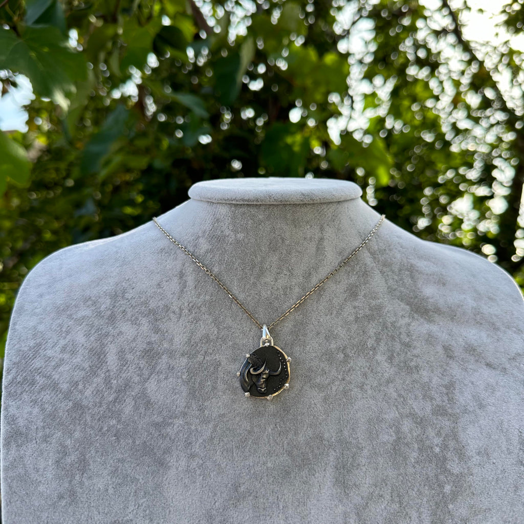 925 Sterling Silver Design Pendant - Zodiac Sign Necklace - Handmade Necklace (Taurus) — 3