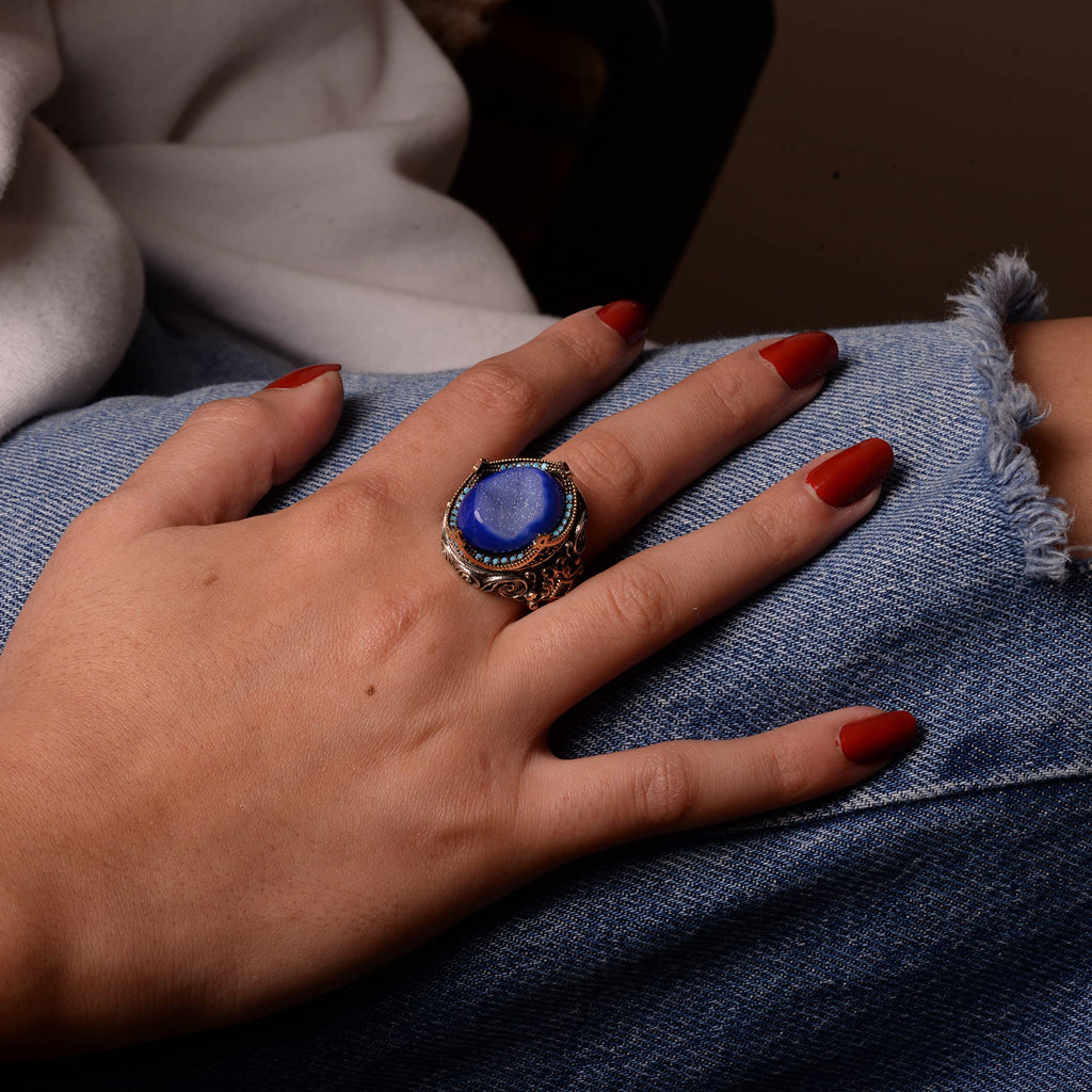 Natural Druzy Crystal Quartz Gemstone Ring (Model-2) — 7