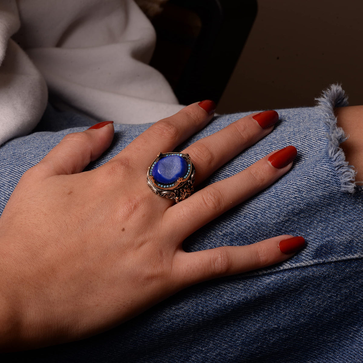 Natural Druzy Crystal Quartz Gemstone Ring (Model-2) — 7