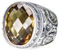 Men's 925 Sterling Silver Ring, Created Sultanit Stone, Steel Pen Craft