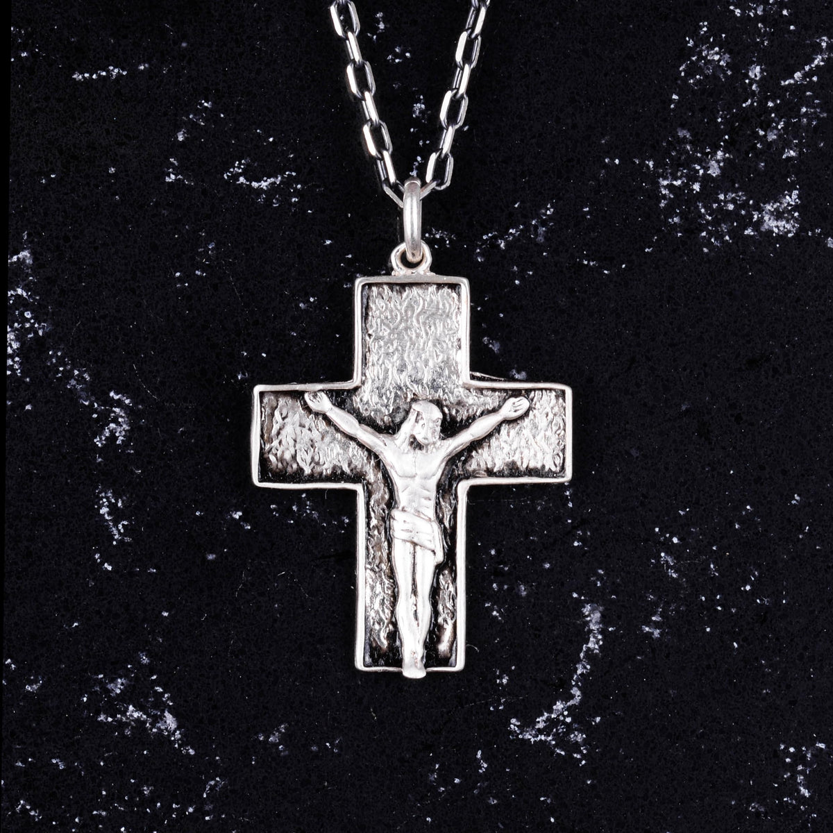 KAMBO 925 Sterling Silver Cross Necklace, Jesus on the Cross Necklace, Handmade Religious Jewelry — 3