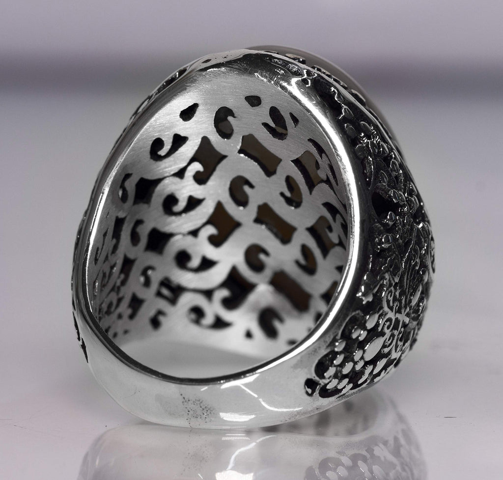 925 Sterling Silver Ring - Yemeni Agate Natural Stone — 3