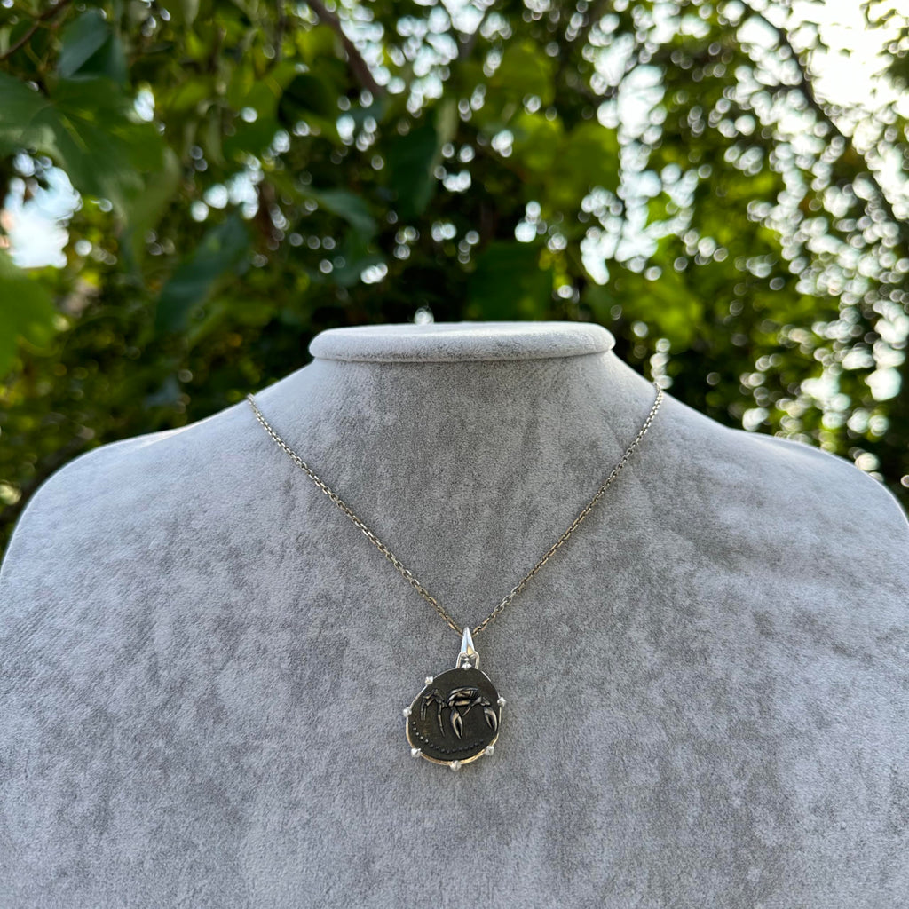 925 Sterling Silver Design Pendant - Horoscope Necklace - Handmade Necklace (Cancer) — 3