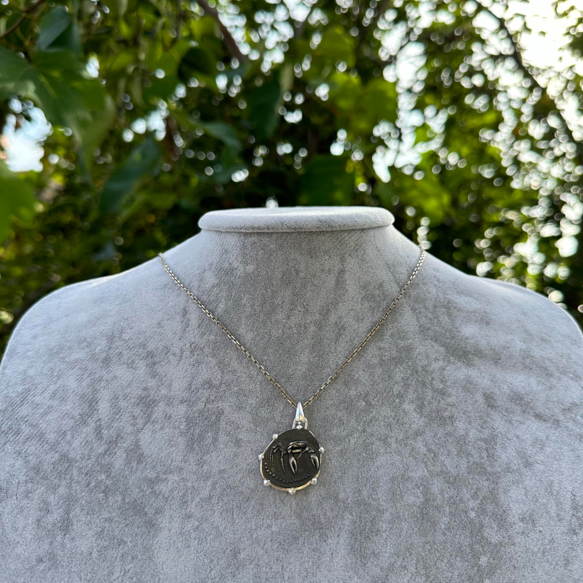 925 Sterling Silver Design Pendant - Horoscope Necklace - Handmade Necklace (Cancer) — 3
