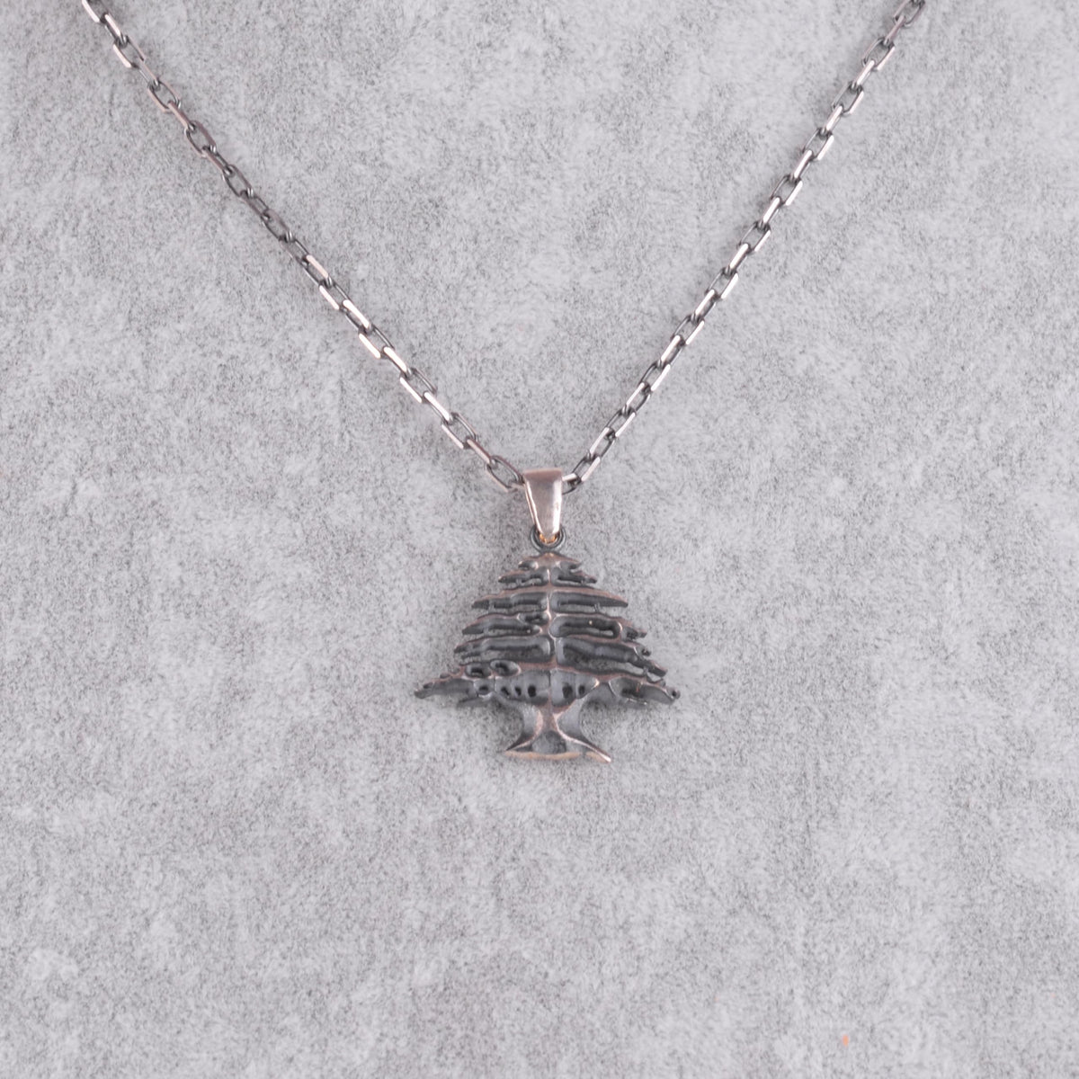 KAMBO 925 Sterling Silver Cedar Tree Necklace with Chain – Lebanon Tree of Life Necklace Oxidized Minimalist Nature Men's Jewelry — 5