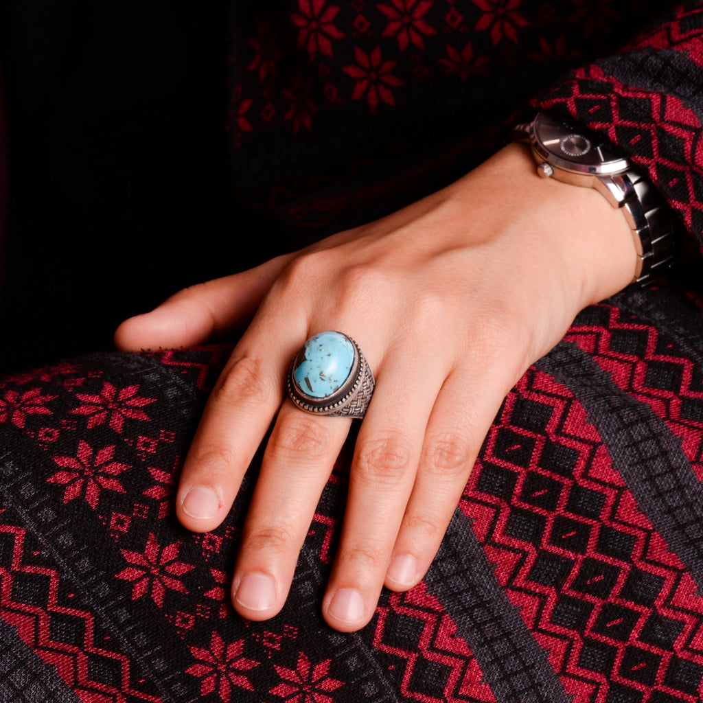 KAMBO Natural Arizona Turquoise Gemstone Ring (Model-2) — 3