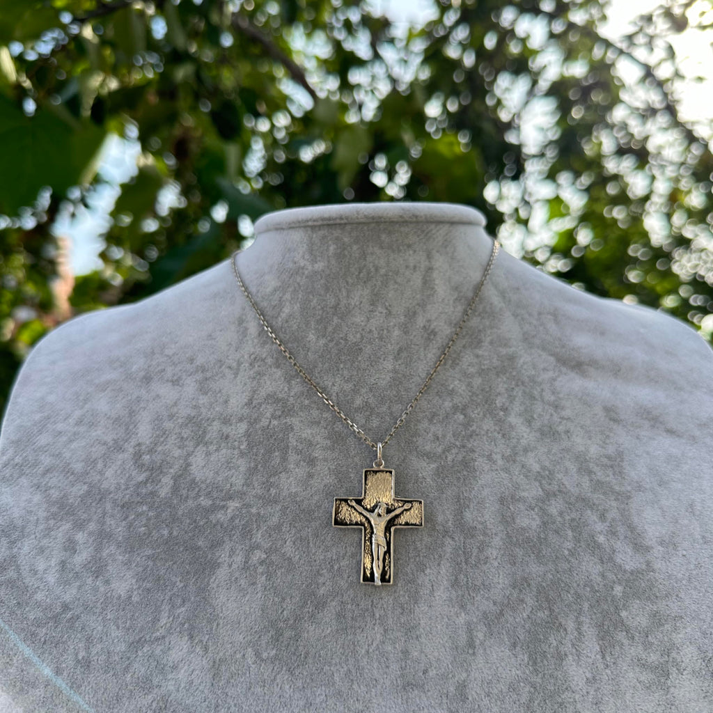 KAMBO 925 Sterling Silver Cross Necklace, Jesus on the Cross Necklace, Handmade Religious Jewelry — 5