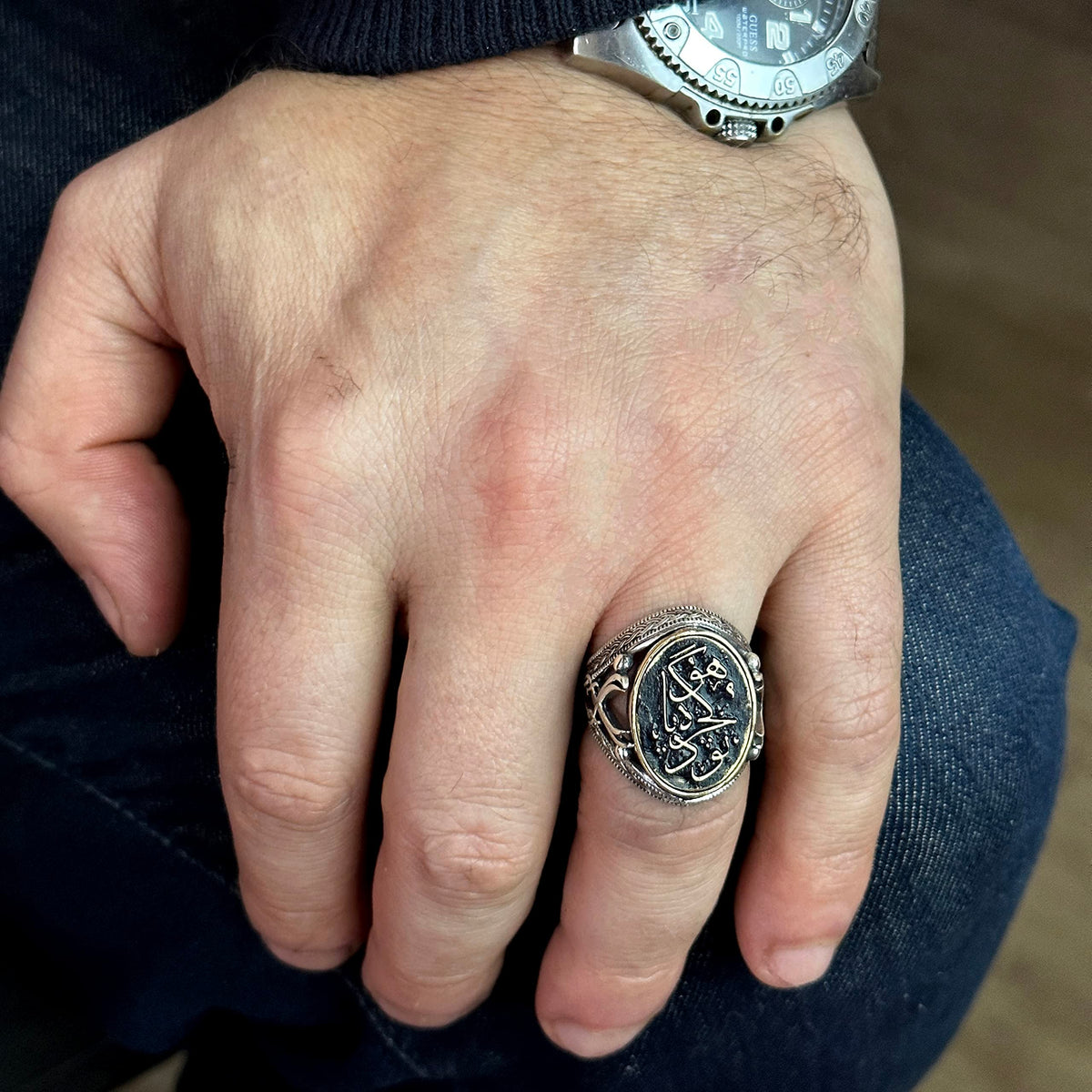 Sword Ring, Islamic Silver Men's Ring, 925 Sterling Silver Ring — 6