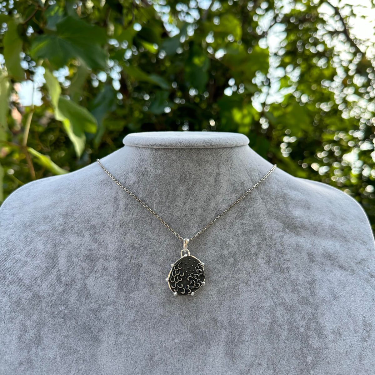 925 Sterling Silver Design Pendant - Zodiac Sign Necklace - Handmade Necklace (Waves) — 5