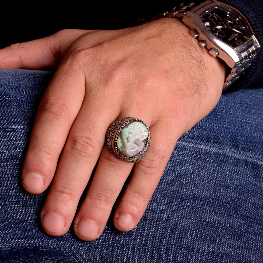 Natural Arizona Turquoise Gemstone Ring - 925 Sterling Silver (Model-2) — 3
