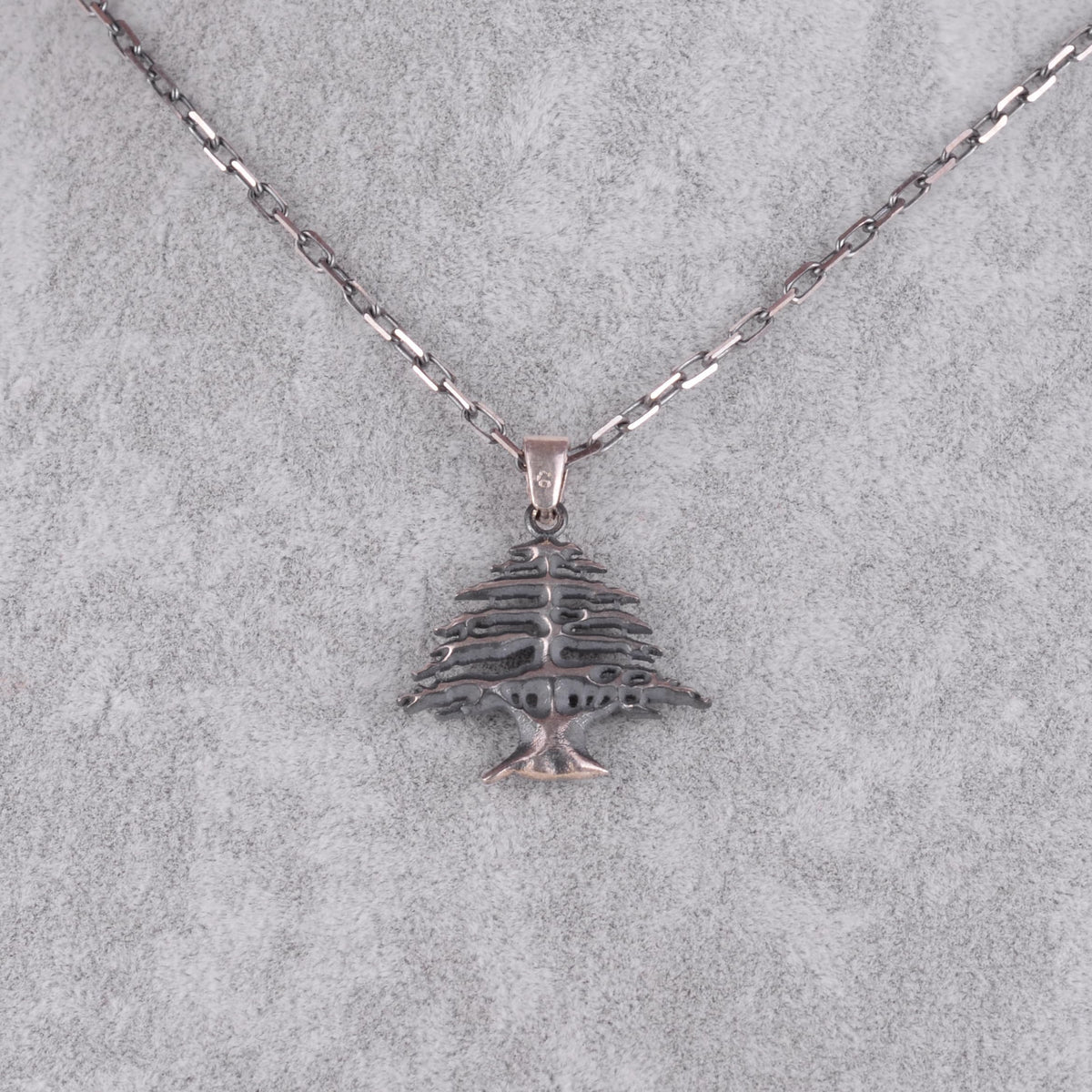 KAMBO 925 Sterling Silver Cedar Tree Necklace with Chain – Lebanon Tree of Life Necklace Oxidized Minimalist Nature Men's Jewelry — 4