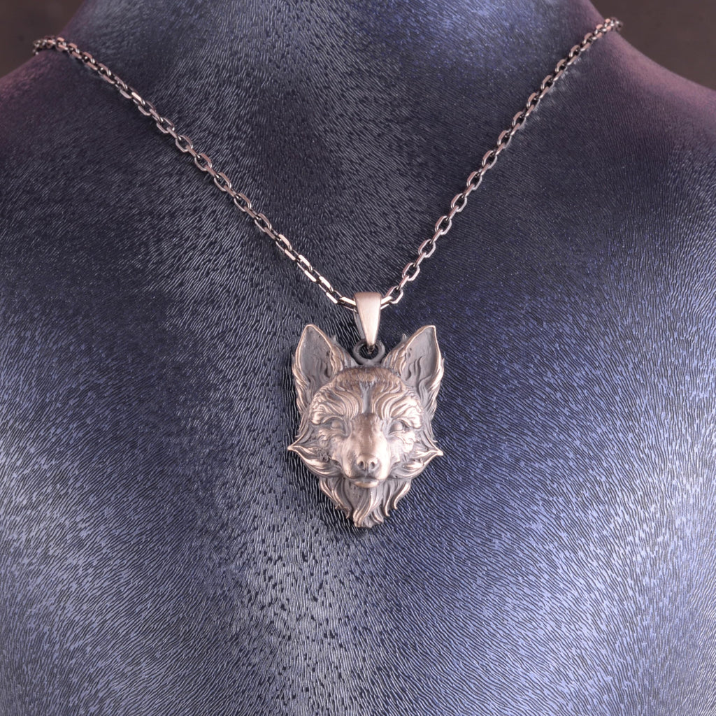 KAMBO 925 Sterling Silver Wolf Head Necklace – Handmade Animal Totem Jewelry – Masculine Expression Necklace – Gift for Her — 3