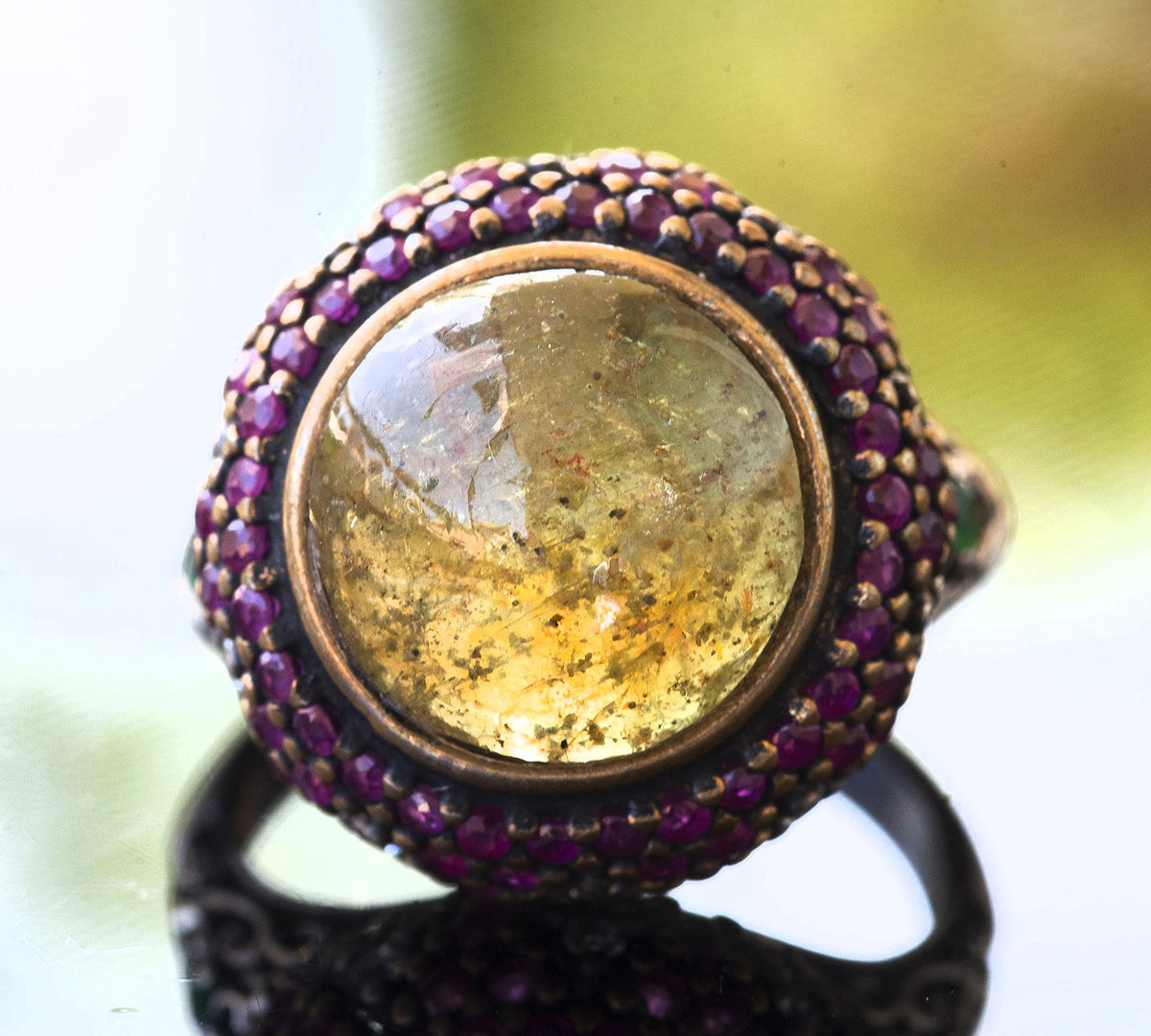 Natural Star Cat's Eye Stone Silver Unisex Sultan Ring - Noble and Mysterious — 5