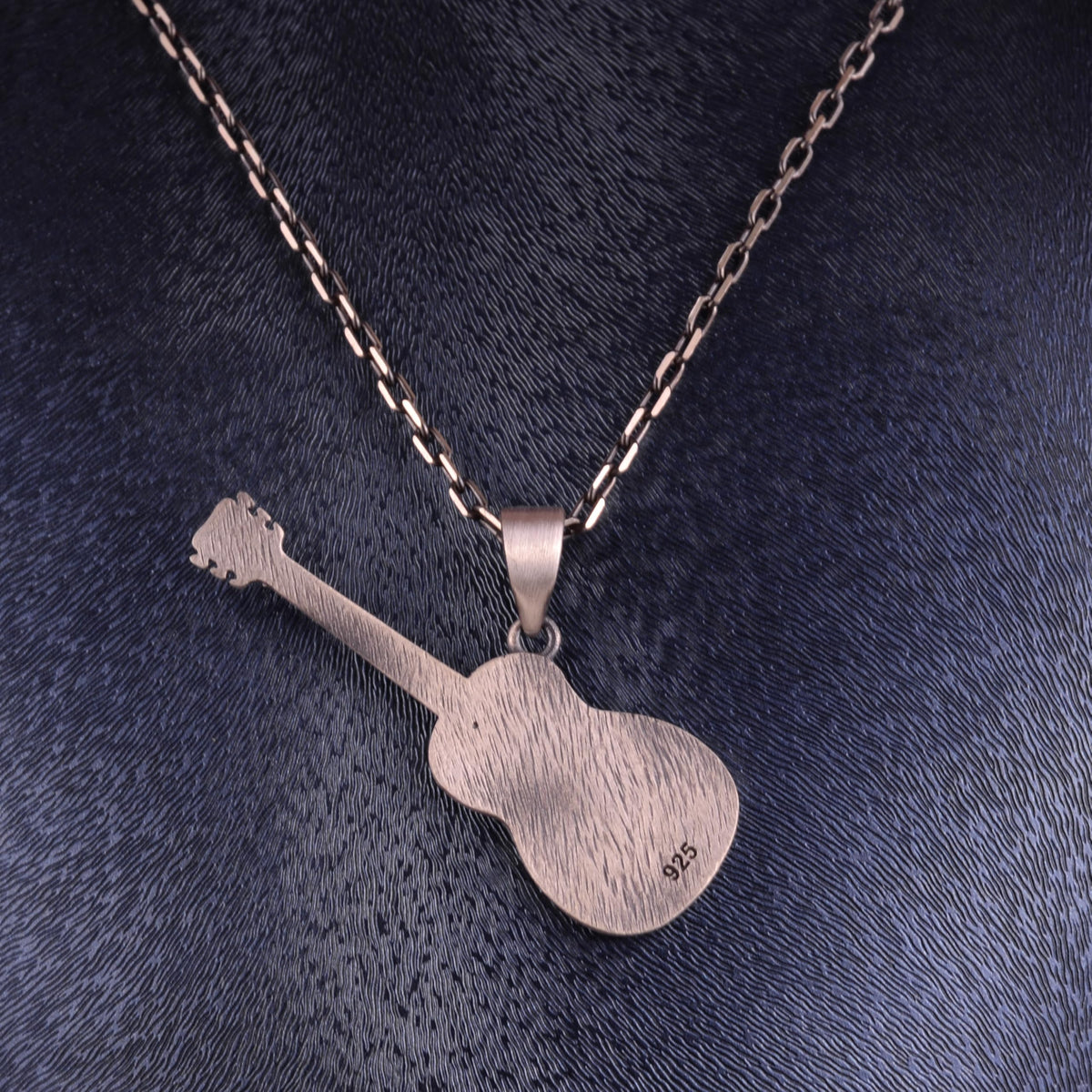 KAMBO Unisex Guitar Necklace – 925 Sterling Silver Chain Music Lover Guitar Necklace Minimal Design — 4