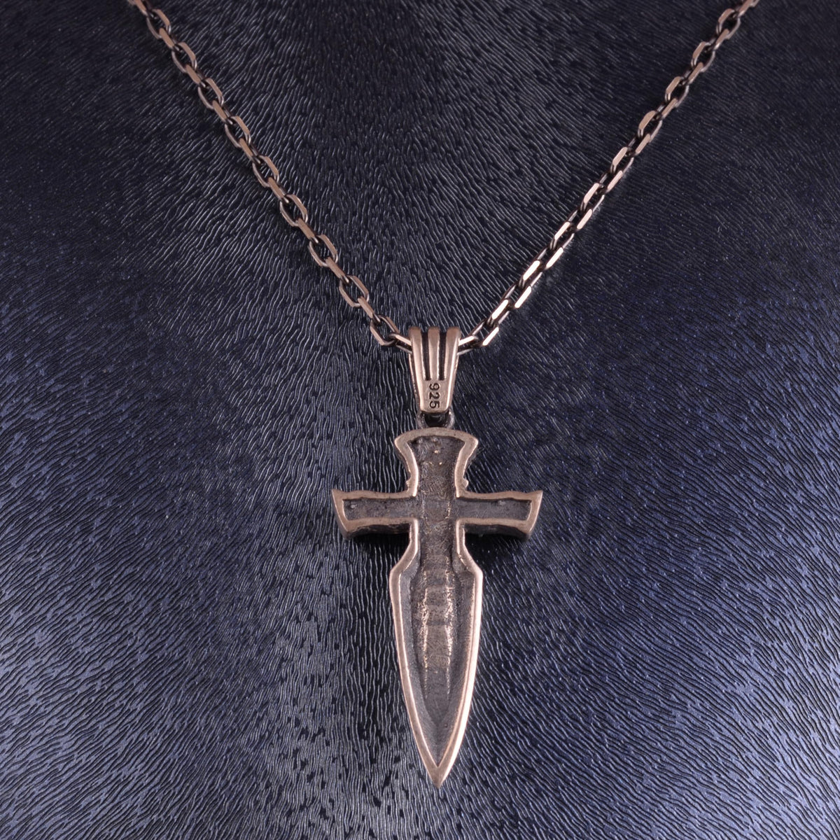 KAMBO 925 Sterling Silver Celtic Cross Sword Necklace with Chain – Dagger Cross Necklace – Gothic Medieval Jewelry – Handmade Statement Necklace – Gift for Himself — 4