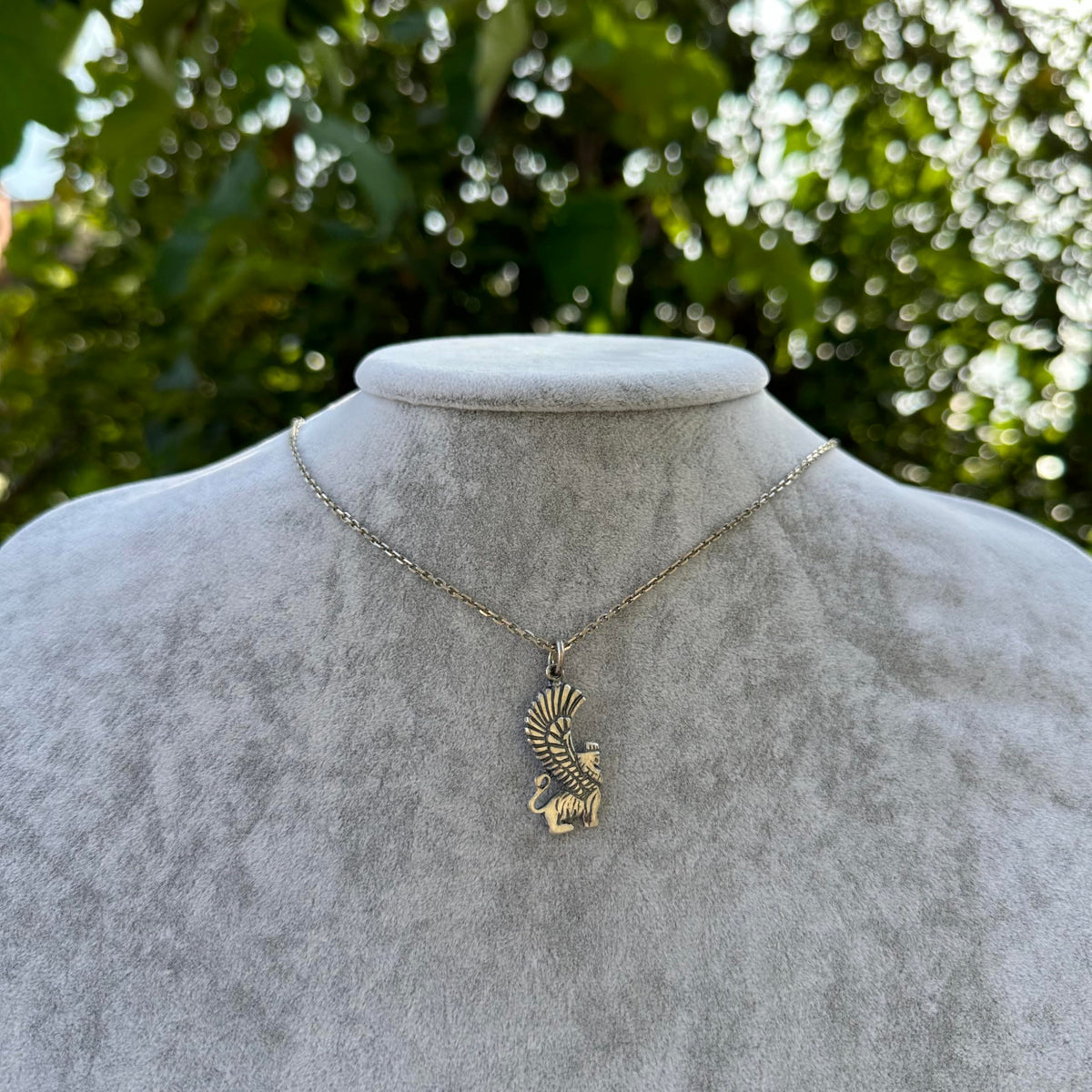 925 Sterling Silver Winged Lion Necklace - Handcrafted Mythological Jewelry - Protective Symbol Necklace — 3
