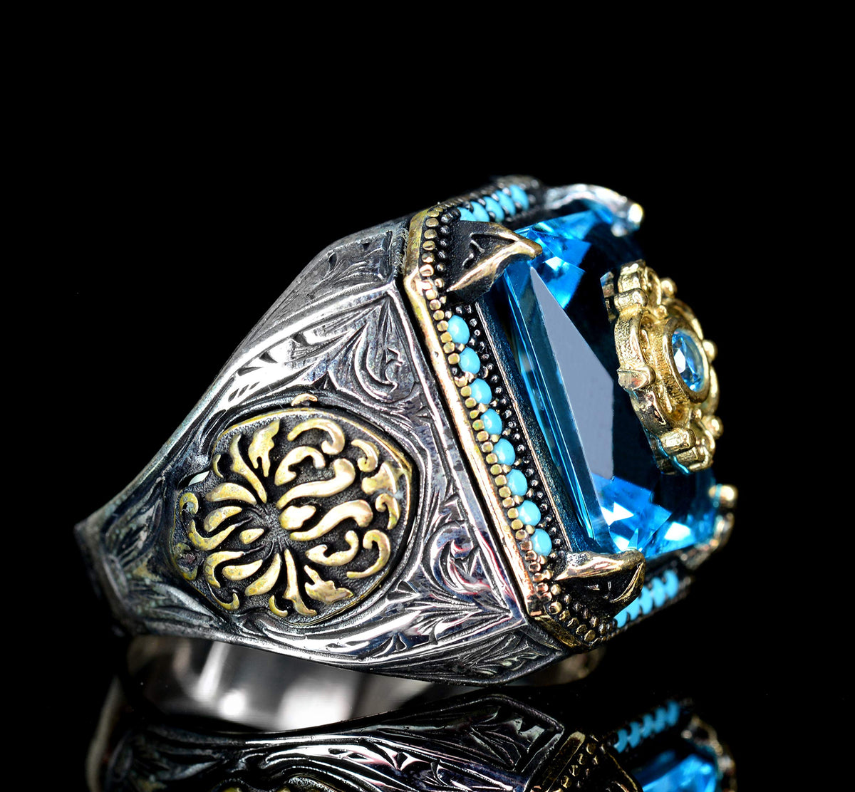 925 Sterling Silver Ring - Blue Topaz Stone — 3