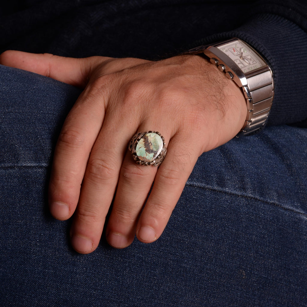 Natural Arizona Turquoise Stone Ring (Model-6) — 3