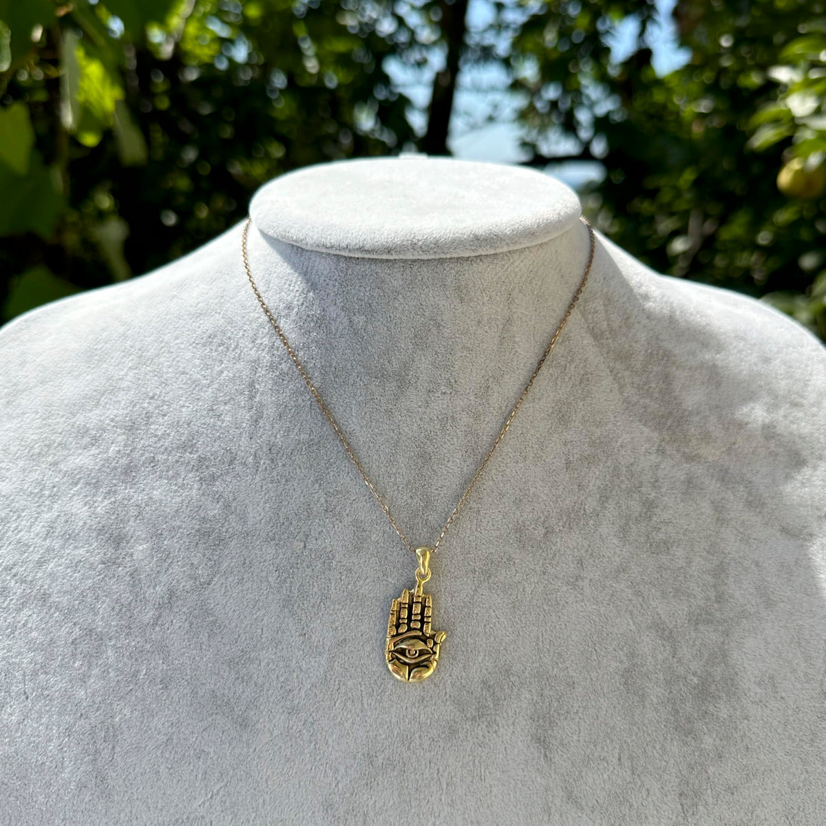 925 Sterling Silver Hamsa Pendant - Handmade Necklace — 3
