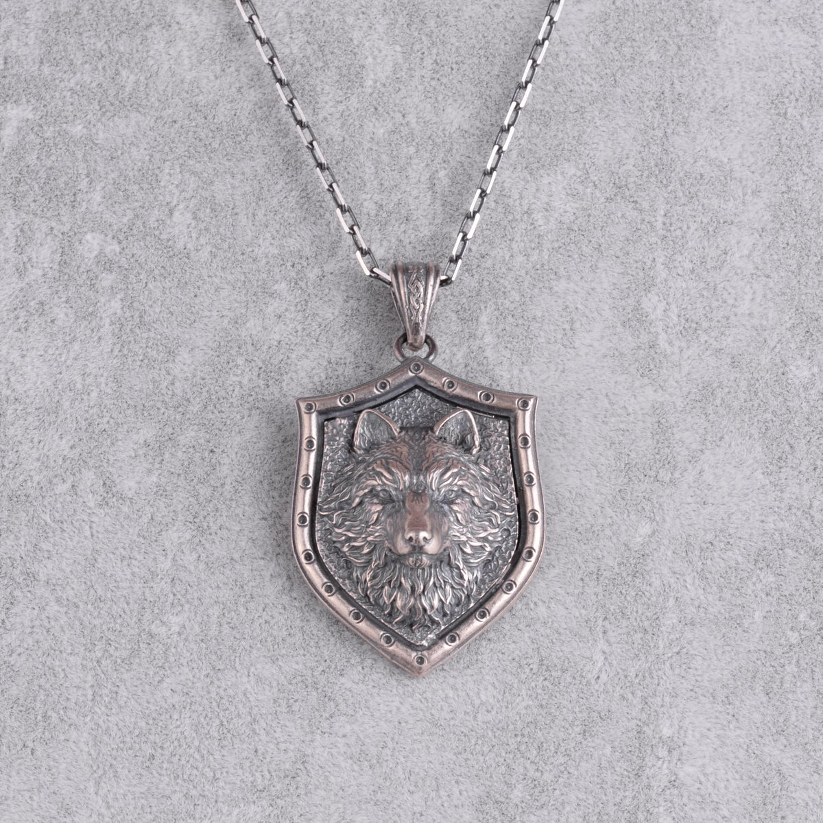 KAMBO Wolf Head 925 Sterling Silver Chain Necklace – Handmade Protective Shield Necklace for Men – Symbol of Strength, Loyalty, and Spiritual Protection — 3