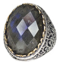 925 Sterling Silver Ring, Natural Labradorite Stone