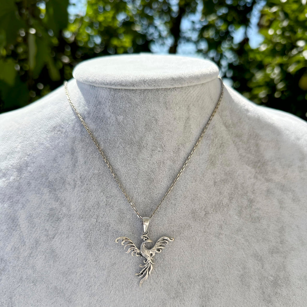 925 Sterling Silver Phoenix Pendant - Handmade Symbol of Rebirth and Transformation — 3