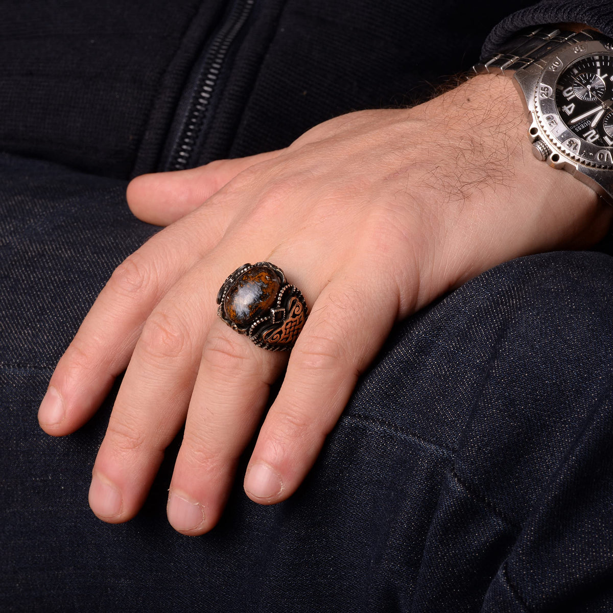 Green Turquoise Stone Ring (Model-2) — 8